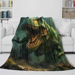 Dinosaure Plaid en Polaire Imprimé 3D Couverture Douce Confortable pour Canapé Lit Bureau