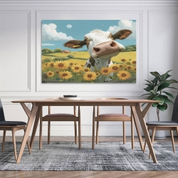 Vache Peinture sur toile sans cadre, impressions posters art mural pour déco maison chambre bureau