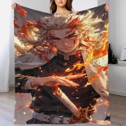 Tueur de démons: Demon Slayer Plaid en Polaire Imprimé 3D Couverture Douce Confortable pour Canapé Lit Bureau