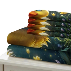 Canard Housse de Couette Imprimée 3D Douce 3 Pièces Literie Garçons Filles