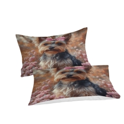 Yorkshire Terrier Housse de Couette Imprimée 3D Douce 3 Pièces Literie Garçons Filles
