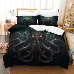 Mythe de l'horreur Cthulhu Housse de Couette Imprimée 3D Douce 3 Pièces Literie Garçons Filles