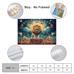 Lion Peinture sur toile sans cadre, impressions posters art mural pour déco maison chambre bureau