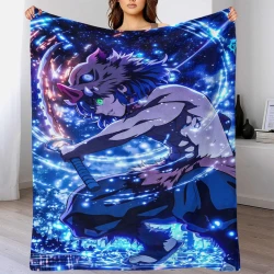 Tueur de démons: Demon Slayer Plaid en Polaire Imprimé 3D Couverture Douce Confortable pour Canapé Lit Bureau