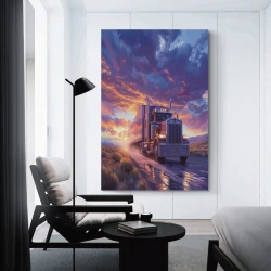 Camión grande Pintura en lienzo sin marco, impresiones de pósters arte pared para decoración hogar dormitorio oficina