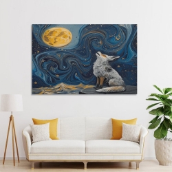 Loup Peinture sur toile sans cadre, impressions posters art mural pour déco maison chambre bureau