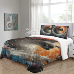 Gato Funda Nórdica Impresa en 3D Suave 3 Piezas Ropa de Cama para Niños Niñas