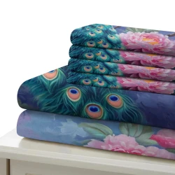 Pavo real Funda Nórdica Impresa en 3D Suave 3 Piezas Ropa de Cama para Niños Niñas