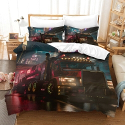 Gros camion Housse de Couette Imprimée 3D Douce 3 Pièces Literie Garçons Filles