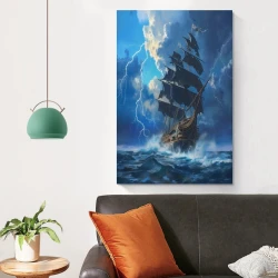 Voilier Peinture sur toile sans cadre, impressions posters art mural pour déco maison chambre bureau