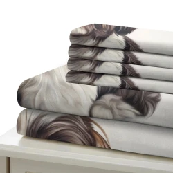 Shih Tzu Housse de Couette Imprimée 3D Douce 3 Pièces Literie Garçons Filles