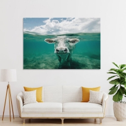Vaca Pintura en lienzo sin marco, impresiones de pósters arte pared para decoración hogar dormitorio oficina