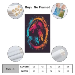 Dragon Peinture sur toile sans cadre, impressions posters art mural pour déco maison chambre bureau