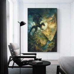 Drago Pittura su tela senza cornice, stampe di poster arte murale per arredo casa camera ufficio
