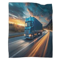 Gros camion Plaid en Polaire Imprimé 3D Couverture Douce Confortable pour Canapé Lit Bureau