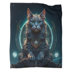 Chat Plaid en Polaire Imprimé 3D Couverture Douce Confortable pour Canapé Lit Bureau