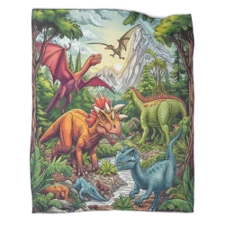 Dinosaure Plaid en Polaire Imprimé 3D Couverture Douce Confortable pour Canapé Lit Bureau
