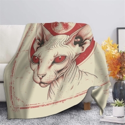 Hairless Chat Plaid en Polaire Imprimé 3D Couverture Douce Confortable pour Canapé Lit Bureau