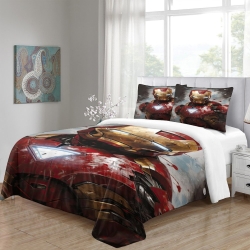 Avengers Iron Man Housse de Couette Imprimée 3D Douce 3 Pièces Literie Garçons Filles