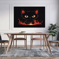 Chat Peinture sur toile sans cadre, impressions posters art mural pour déco maison chambre bureau
