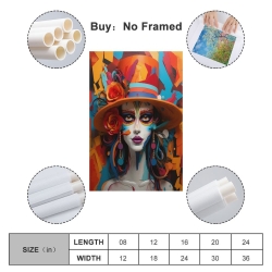 Art abstrait Femmes Peinture sur toile sans cadre, impressions posters art mural pour déco maison chambre bureau
