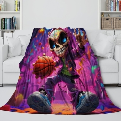 Calavera Manta de Forro Polar Impresa en 3D Suave y Acogedora para Sofá Cama Oficina