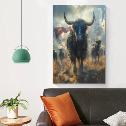 Vache des Highlands Peinture sur toile sans cadre, impressions posters art mural pour déco maison chambre bureau