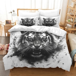 Tigre Housse de Couette Imprimée 3D Douce 3 Pièces Literie Garçons Filles
