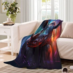 Rhinocéros Plaid en Polaire Imprimé 3D Couverture Douce Confortable pour Canapé Lit Bureau
