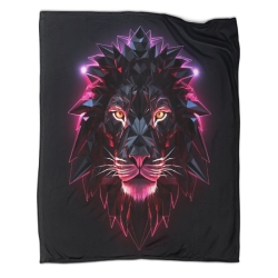 Lion Plaid en Polaire Imprimé 3D Couverture Douce Confortable pour Canapé Lit Bureau
