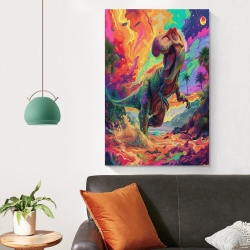 Dinosaure Peinture sur toile sans cadre, impressions posters art mural pour déco maison chambre bureau