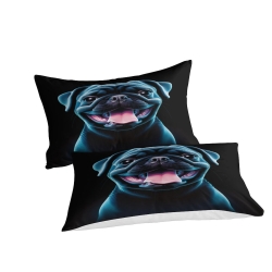 Bouledogue français Housse de Couette Imprimée 3D Douce 3 Pièces Literie Garçons Filles