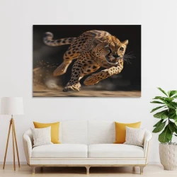 Léopard Peinture sur toile sans cadre, impressions posters art mural pour déco maison chambre bureau