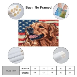 Golden Retriever Peinture sur toile sans cadre, impressions posters art mural pour déco maison chambre bureau