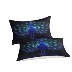 Paon Housse de Couette Imprimée 3D Douce 3 Pièces Literie Garçons Filles