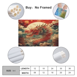 Dragon Peinture sur toile sans cadre, impressions posters art mural pour déco maison chambre bureau