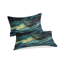 Voilier Housse de Couette Imprimée 3D Douce 3 Pièces Literie Garçons Filles