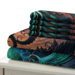 Mythe de l'horreur Cthulhu Housse de Couette Imprimée 3D Douce 3 Pièces Literie Garçons Filles