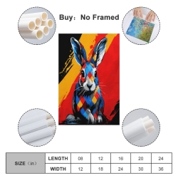 Lapin Petit lapin Peinture sur toile sans cadre, impressions posters art mural pour déco maison chambre bureau