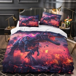 Dinosaure Housse de Couette Imprimée 3D Douce 3 Pièces Literie Garçons Filles