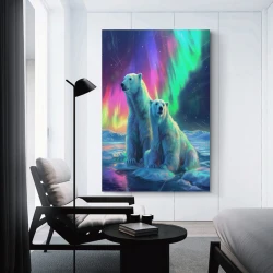 Oso polar Pintura en lienzo sin marco, impresiones de pósters arte pared para decoración hogar dormitorio oficina