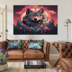Loup Peinture sur toile sans cadre, impressions posters art mural pour déco maison chambre bureau