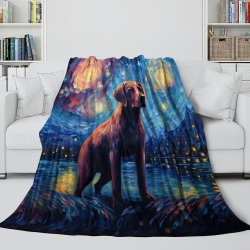 Labrador Chien Plaid en Polaire Imprimé 3D Couverture Douce Confortable pour Canapé Lit Bureau