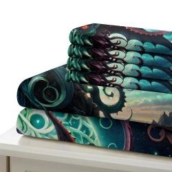 Mythe de l'horreur Cthulhu Housse de Couette Imprimée 3D Douce 3 Pièces Literie Garçons Filles