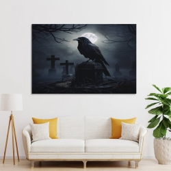 Corbeau Peinture sur toile sans cadre, impressions posters art mural pour déco maison chambre bureau