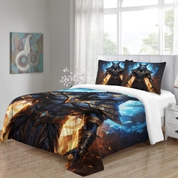 Dieu égyptien Anubis Housse de Couette Imprimée 3D Douce 3 Pièces Literie Garçons Filles