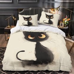 Chat persan Housse de Couette Imprimée 3D Douce 3 Pièces Literie Garçons Filles