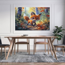Renard Peinture sur toile sans cadre, impressions posters art mural pour déco maison chambre bureau