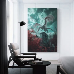 Dragon Peinture sur toile sans cadre, impressions posters art mural pour déco maison chambre bureau