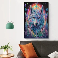 Loup Peinture sur toile sans cadre, impressions posters art mural pour déco maison chambre bureau